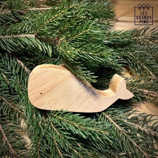 Baleine - Série YULE - Décoration Noël bois brut fait main