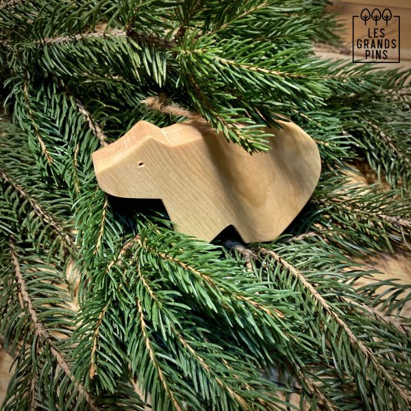 Ours - Série YULE - Décoration Noël bois brut fait main